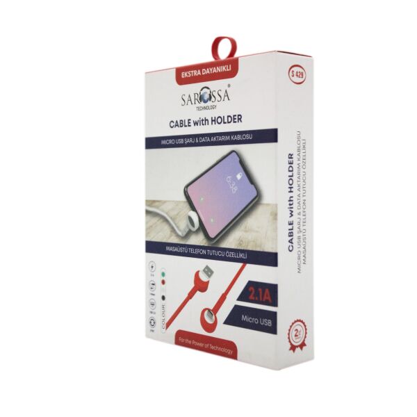 S-429 Telefon Tutuculu Micro Usb Kablo