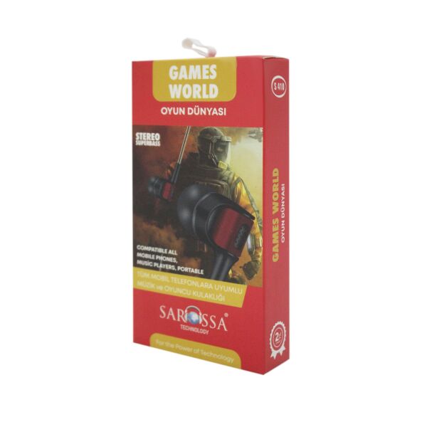 S410 Kulakiçi Siyah-Kırmızı Oyuncu Kulaklığı