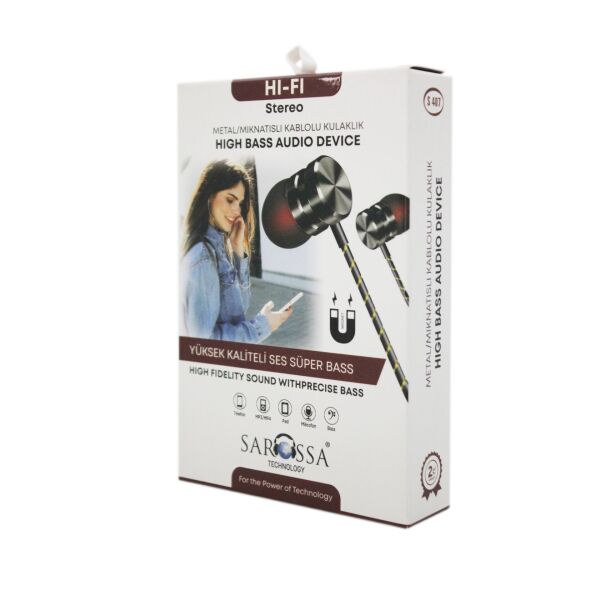 S407 Siyah Mıknatıslı Metal Kulaklık